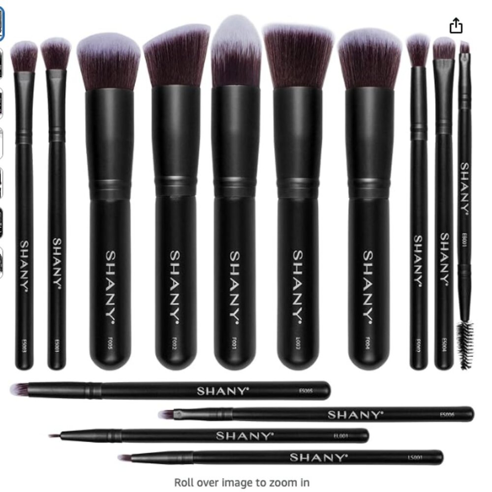 SHANY Makeup Brushes - Black Bombshell - 14-Piece Brush Set Black Bombshell